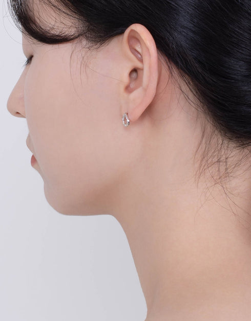 Sterling Silver Teardrop Studs with Cubic Zirconia Sparkle